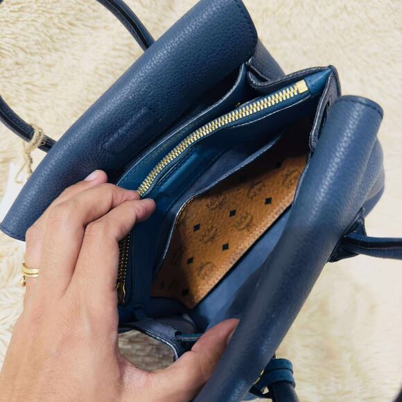 MCM Mini Milla Park Avenue Tote Bag - Navy - Picture 7 of 14